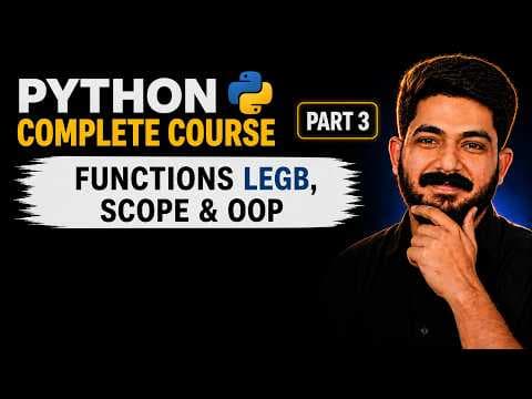 Thumbnail for Ep#3 Functions LEGB, Scope & OOP | Python for AI Agent Engineers (2026)